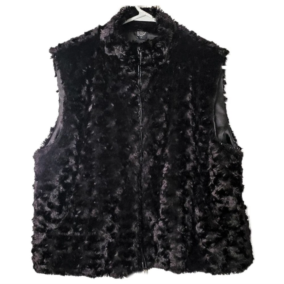 Cejon Accesorios Chaleco Vintage Imitación Piel Mujer XL Cremallera Invierno Años 70 90 Capas Foto 2 de 4