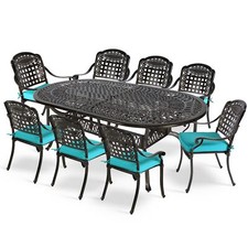 9-Piece Outdoor Patio Dining Set Stackable Chairs  Table Patio Furniture Set