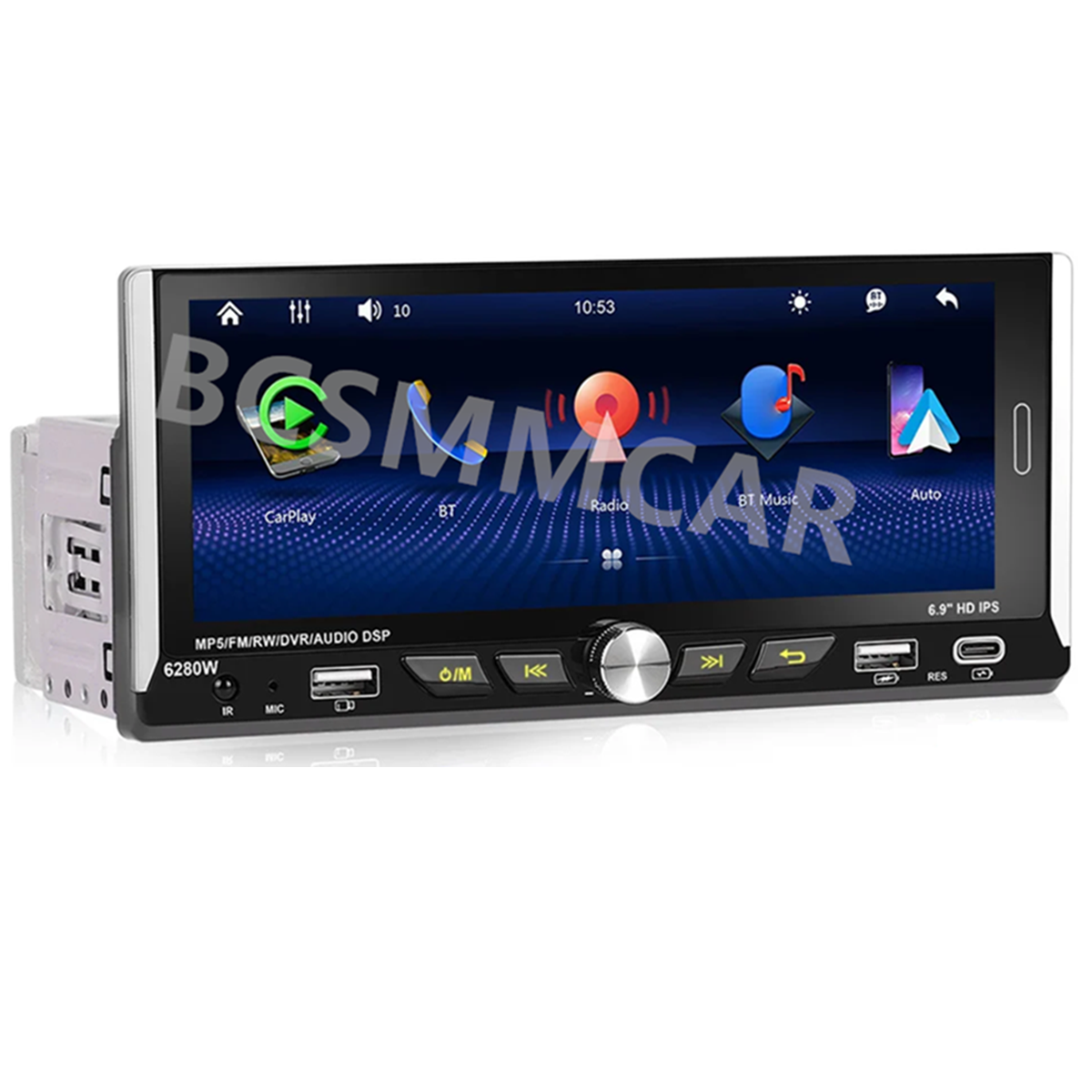 6.9in HD Car MP5 Player Bluetooth Touch Screen Stereo Radio Carplay Android Auto