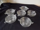 6 VTG ANCHOR HOCKING MANHATTAN RIBBED BERRY BOWLS MCM