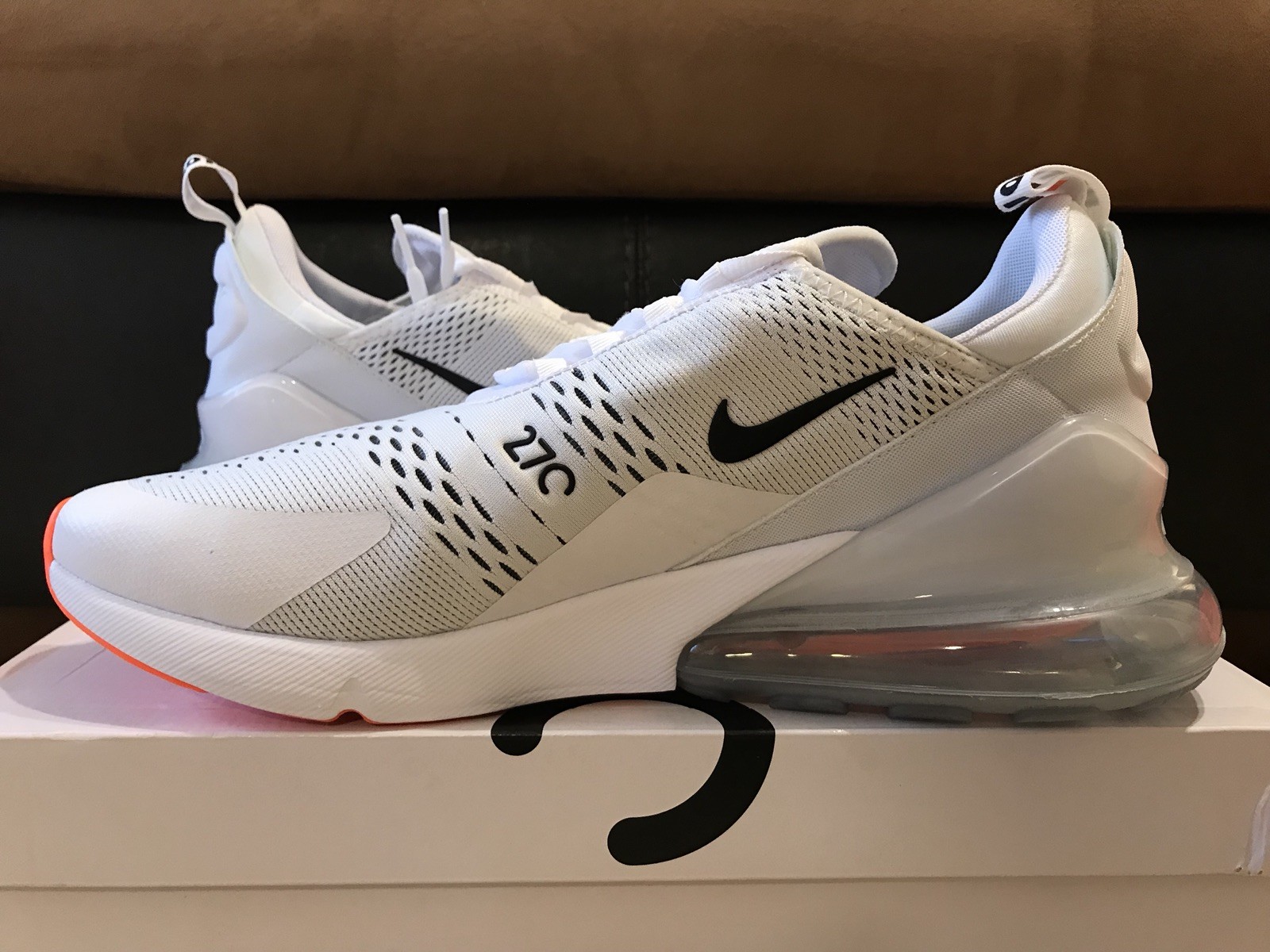 Nike Air Max 270 Just Do it Mens Size 14 14 14 White Black Total orange AH8050-106 NIB 2e2a5a Nike Air Max 270 Just Do it Mens Size 14 14 14 White Black Total orange AH8050-106 NIB 2e2a5a