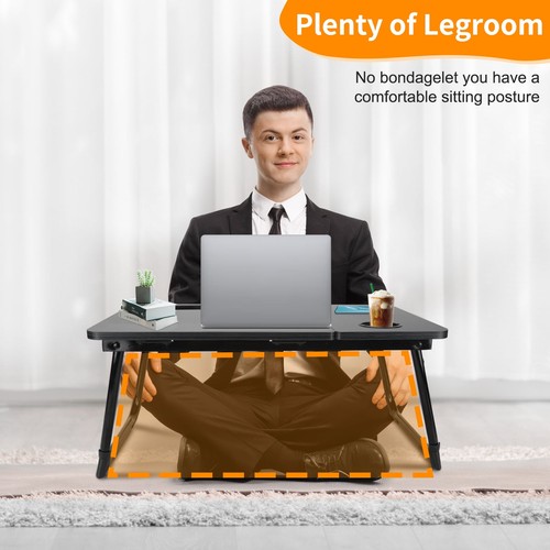 Foldable Laptop Bed Tray Table for Work, Eating & Entertainment on Sofa - 第 3/11 張圖片