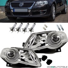 Scheinwerfer Set + H7 Birnen + LWR Motor passt für VW Passat 3C ab 2005-2010