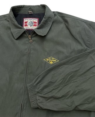 Destinations Vintage Bomber Jacket Men's XXL Full Zip McDonald Employee Green