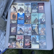lot of 20 louis lamour paperback books lot # 9 see pics