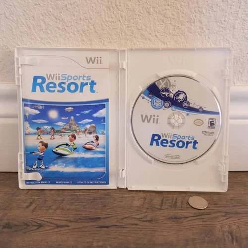 Wii Sports Resort (Nintendo Wii, 2009) Case, Manual,  Game Disc !!! No Cover art