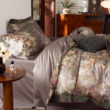 Vintage Floral Duvet Cover Set - Queen Size, 100 Long Staple Cotton Percale,