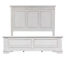 Abbey Park White King Panel Bed