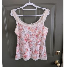Hanky Panky Cottagecore Floral Lace Camisole Top Pink Large