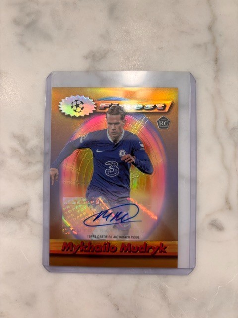 Mykhailo Mudryk Topps Finest Flashbacks UEFA Club Competitions 2022 Auto #8/15