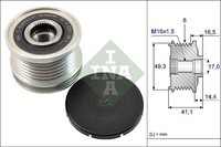 INA Generatorfreilauf 535 0178 10 FüR CitroËN DS Mini Opel Peugeot