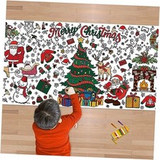 Xmas Giant Coloring Poster/Tablecloth-Crafts for Kids-30 x 72 Inches Christmas