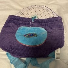 GANZ Webkinz Corduroy Backpack Carrier Bag Purple Blue Vintage 2005