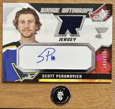 Scott Perunovich 2021-22 Upper Deck SPx Hockey Rookie Patch Autograph /375 #PE