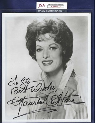 Maureen O'Hara Autographed 8x10 Photo TV Hollywood Actress JSA COA