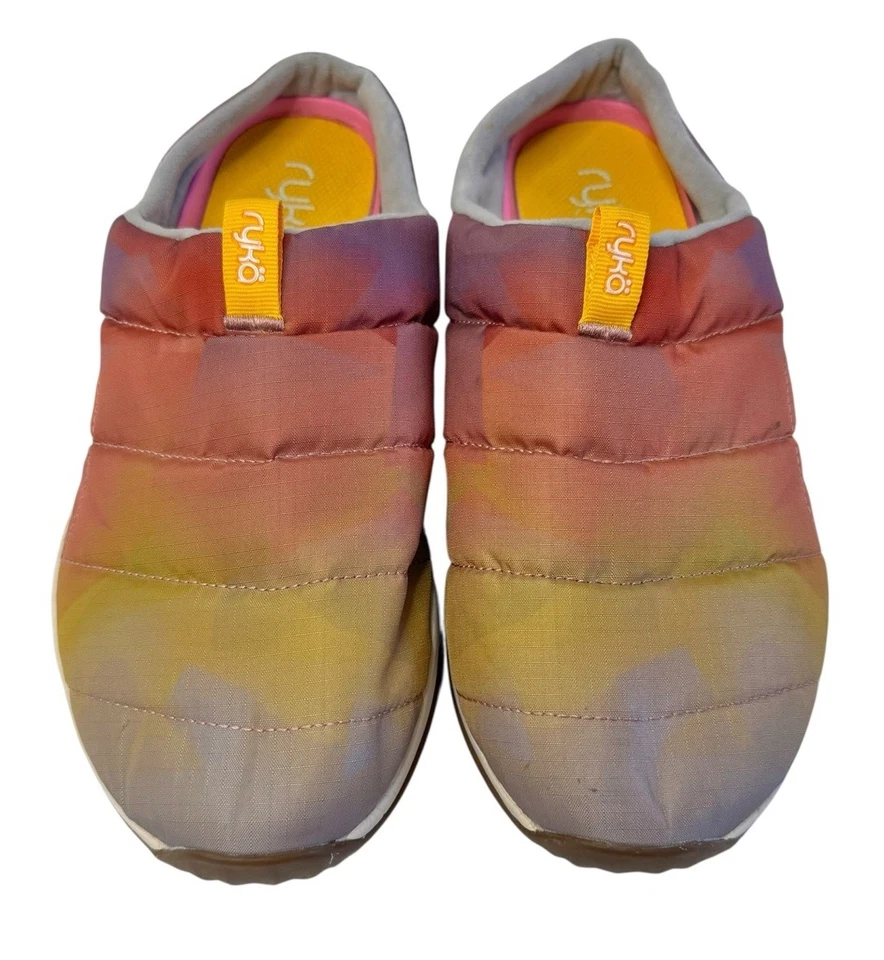 Zapatos sin cordones RYKA para mujer Echo Puff Mule en rosa arco iris multicolor Ombré 9W Foto 4 de 4