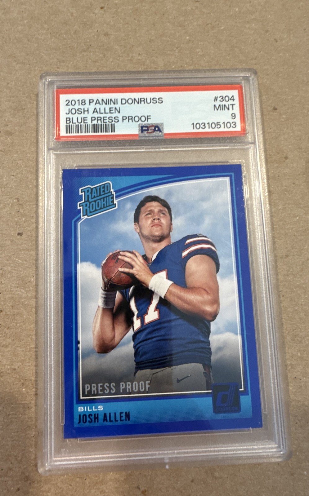 2018 Panini Donruss - Rated Rookie Josh Allen #304 Press Proof Blue (RC)