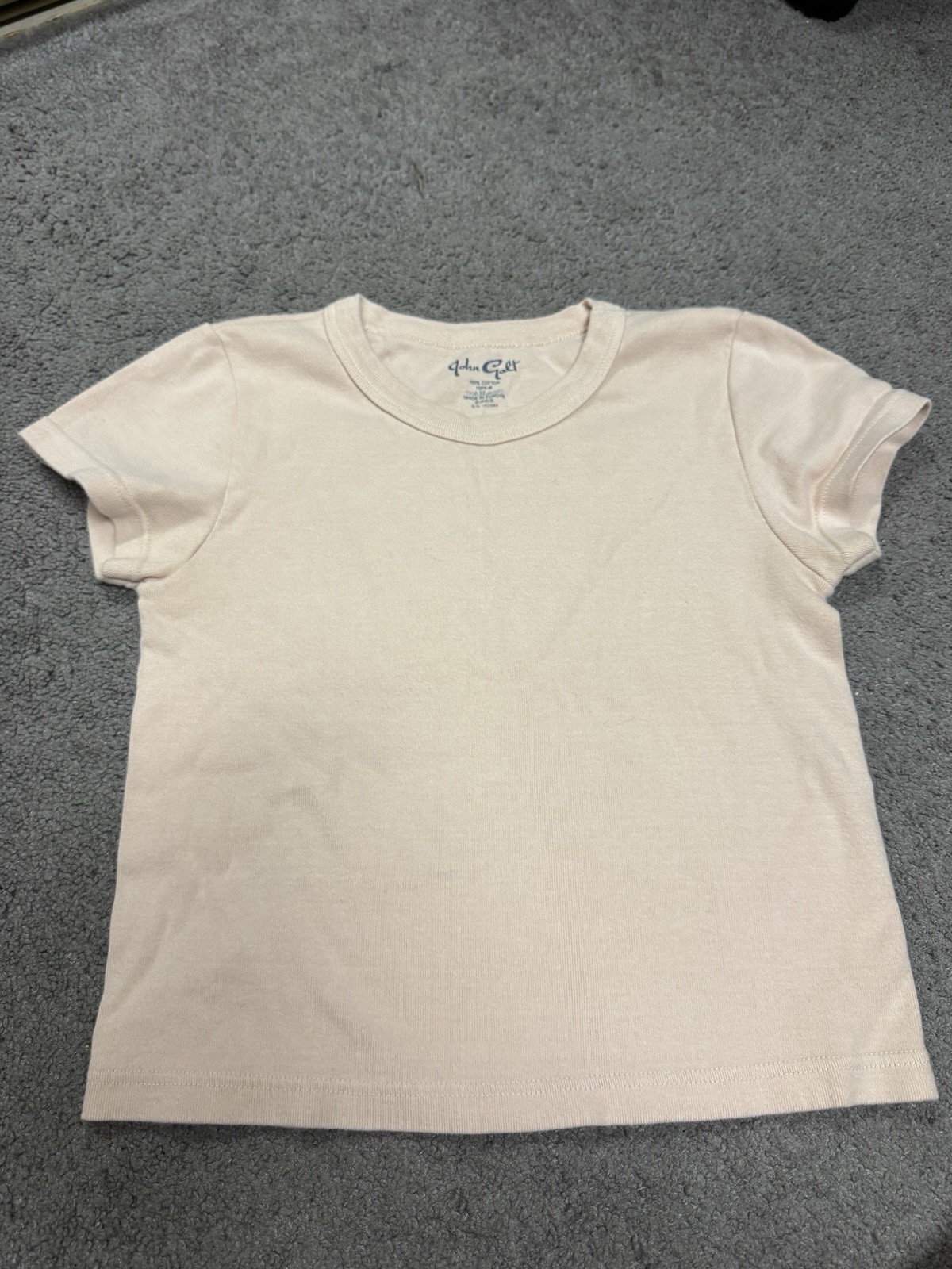 Brandy Melville Joh Galt Light Pink Beige Short Sleeve Top