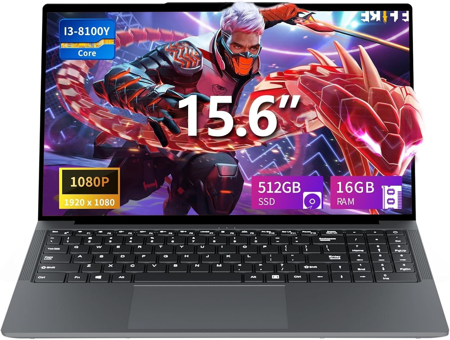 Txxren Laptop 15.6 inch, Core i3-8100Y Processor 16GB RAM 512GB SSD, Notebook