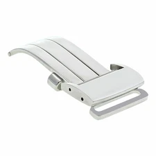 DEPLOYMENT LEATHER STRAP BAND BUCKLE CLASP FOR BREITLING PILOT 18MM SHINY POLISH