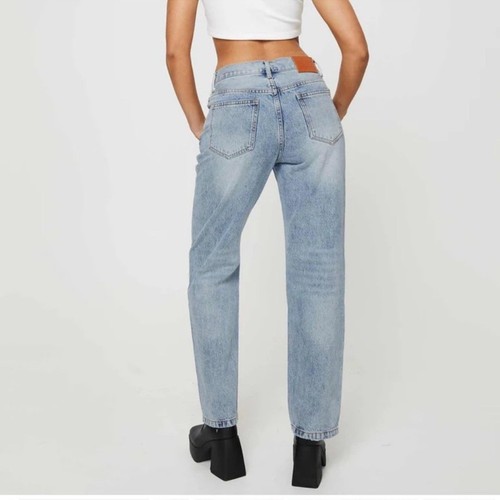 Prinzessin Polly Größe 2 Holly asymmetrisch Crossover Taille starr gerades Bein Jeans - Bild 6 von 12