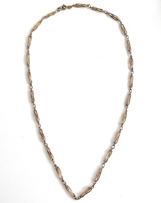 9 kt Gold Halskette gedrehtes Band Glieder 50 cm ungeschlossen 9,7 g gepunzt Vintage