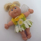 Cabbage Patch Kids Lily Garden Fairies Green / Yellow 8" Blond Hair Blue Eyes