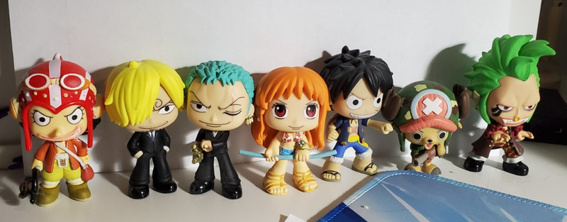 Funko Mystery Minis: One Piece 7 Loose Figure Lot- Nami, Sanji, Zoro, Luffy, Etc