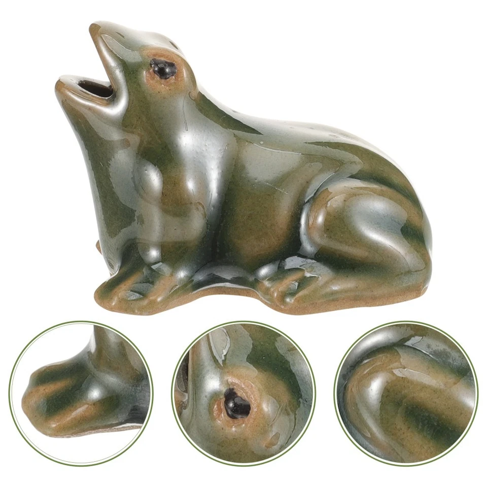 Flower Pot Frog Ornament Figurine Decor Fountains Outdoor Spitting Water
