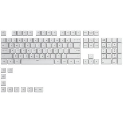 Glorious GPBT Keycaps - 114 PBT Tastenkappen, ANSI, US-Layout, Arctic White