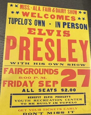 Elvis Presley Show Tupelo 1957 Officially Licensed Poster New Rep 9.5  x 11.5 