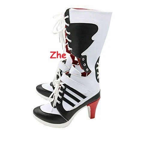 DC Comics Suicide Squad Harley Quinn Wig Cosplay Boots Shoes COS Costume Hot - Image 3 of 4