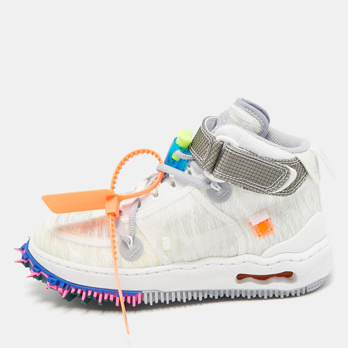 Off-White x Nike White Mesh Air Force 1 Mid Sneakers Size Off-White x Nike White Mesh Air Force 1 Mid Sneakers Size