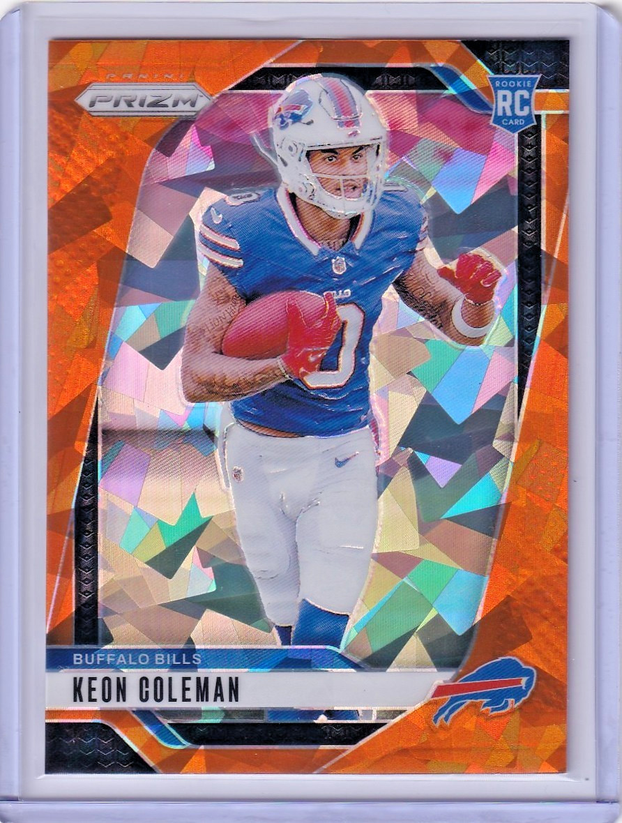 2024 Panini Prizm Keon Coleman Rookie Card #362 Orange Cracked Ice (RC) Bills