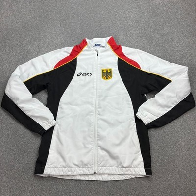 Deutschland Pullover Erwachsene klein weiß Asics Sport Track Retro Y2K 90er Jacke Herren
