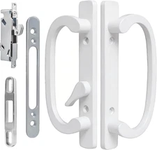 Offset Sliding Patio Door Handle Set with Mortise Lock | 45° Keyway | Fits 1-3/8