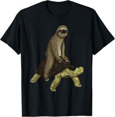 Sloth Turtle Shirt Sloth Riding Tortoise Speed is Relative T-Shirt