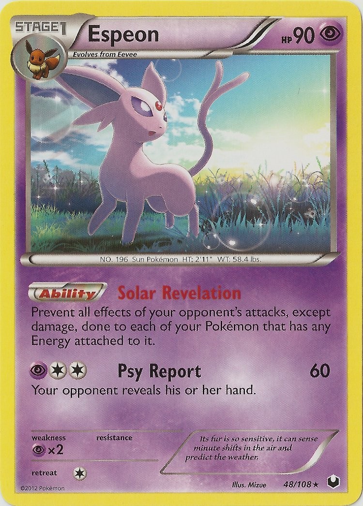 Heavily Played Espeon - 48/108 - Rare Pokemon Dark Explorers