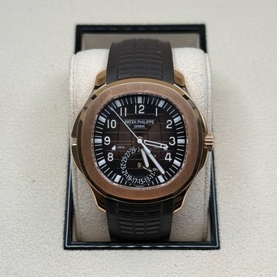 Patek Philippe Aquanaut Travel Time Rose Gold Brown Dial Rubber Bracelet
