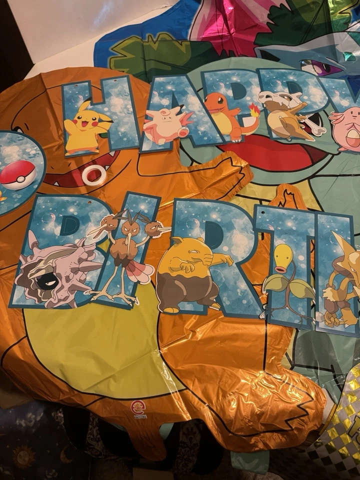 Globos de papel aluminio decoración fiesta cumpleaños Pokemon 6 quilates y suministros de pancarta hágalo usted mismo dibujos animados Foto 3 de 4