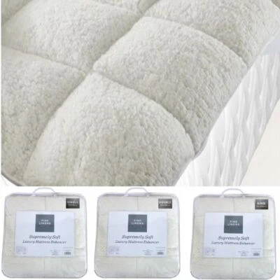 LUXURY SUPER SOFT TEDDY MATTRESS TOPPER ENHANCER SINGLE DOUBLE KING SIZE BEDDING