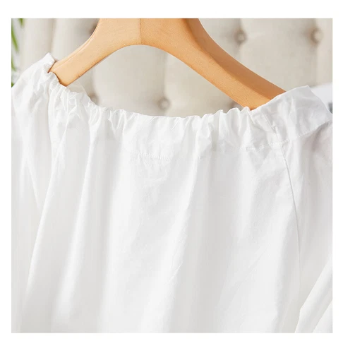 Women's Round Neck Drawstring Tied Pleated Long Sleeved Shirt Top Lace Up Shirt - Bild 12 von 16