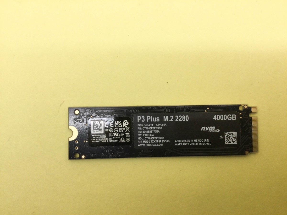 内蔵型SSD Crucial P3 Plus M.2 2280 4000GB SSD Amazon.com: Crucial P3 Plus 4TB PCIe Gen4 3D NAND NVMe M.2