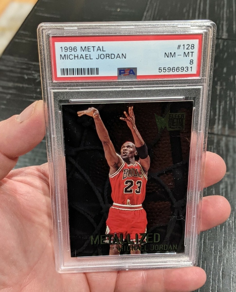 1996 Fleer METAL MICHAEL JORDAN Metalized #128 PSA 8 NM-MT