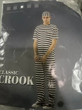 Prisoner Jumpsuit Halloween Costume - Unisex Inmate Jail Costume - Unisex Large