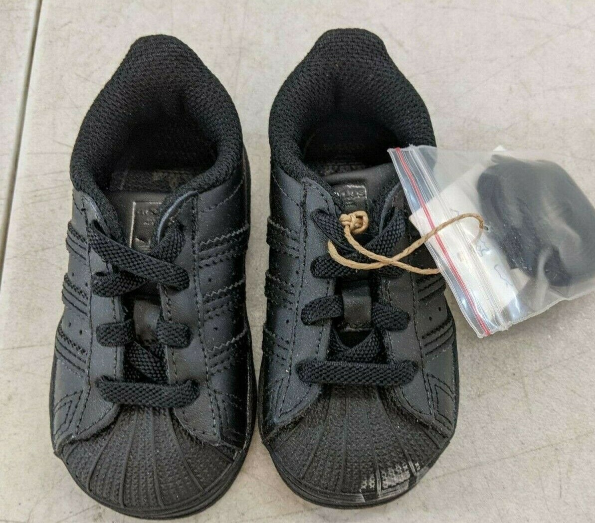 NEW TODDLER ADIDAS ORIGINALS SUPERSTAR EL I TRIPLE BLACK BLACK