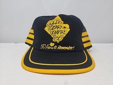 Vintage 80's 3 Stripe Mesh Snapback Trucker 1986 OZARK FAIR Hat Made In USA