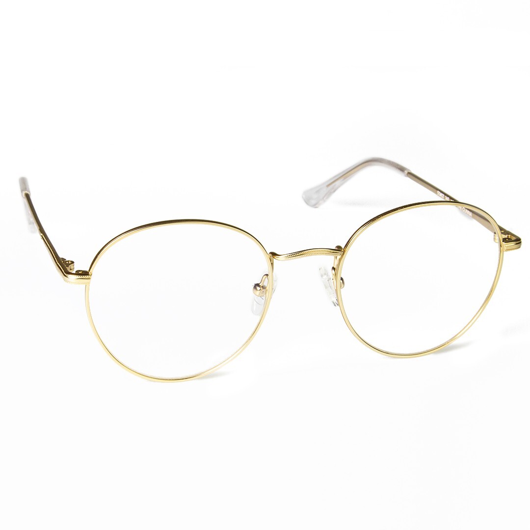 GLVSS Brand 'Gunna' Metal Blue Light Blocking Glasses Gold Frame Clear Lens