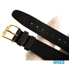 GUCCI BLACK Leather Band 20MM , With 8mm Original GUCCI BUCKLE .