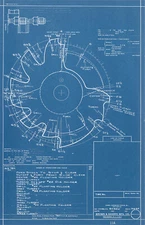 Vintage Blue Print Poster - Set of Cams (1937) Canvas Art Poster 16" x 24"